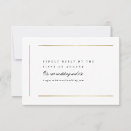Moderne Minimalistische Hochzeit in Schwarz und We RSVP Karte