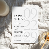 Moderne Minimalistische Hochzeit in Schwarz und We Save The Date