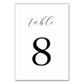 Moderne Minimalistische Hochzeit in Schwarz und We Tischnummer (Rückseite)