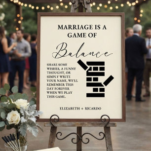 Moderne minimalistische Hochzeit Jenga Gästebuch S