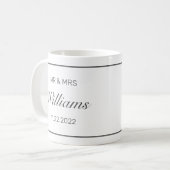 Moderne Minimalistische Hochzeit Kaffeetasse (Vorderseite Links)