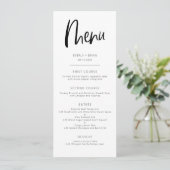 Moderne Minimalistische Hochzeit Menükarte (Stehend Vorderseite)