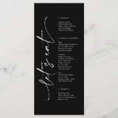 Moderne Minimalistische Hochzeit Menükarte (Vorderseite)