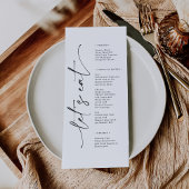 Moderne Minimalistische Hochzeit Menükarte