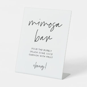 Moderne Minimalistische Hochzeit Mimosa Bar Sockelschild