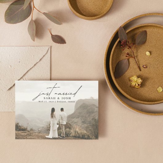 Moderne Minimalistische Hochzeit mit 2 Fotos Ankündigung