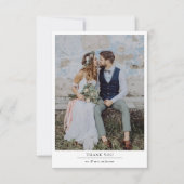 Moderne Minimalistische Hochzeit mit 2 Fotos Dankeskarte (Vorderseite)