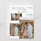 Moderne Minimalistische Hochzeit mit 3 Fotos Save The Date (Vorderseite)