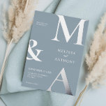 Moderne Minimalistische Hochzeit mit blauem Monogr Folieneinladung<br><div class="desc">Moderne Minimalistische Blautönen Einladung zur Hochzeit. Enthält fett formatierte Monogramm-Typografie und minimales grafisches Design. Personalisieren Sie Text mit allen Details Ihres besonderen Tages.</div>