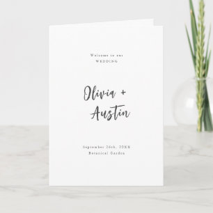 Moderne Minimalistische Hochzeit mit Chic Script Programm