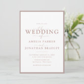 Moderne Minimalistische Hochzeit mit edlen Typogra Einladung (Stehend Vorderseite)