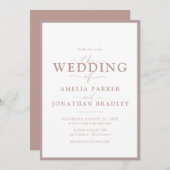 Moderne Minimalistische Hochzeit mit edlen Typogra Einladung (Vorne/Hinten)