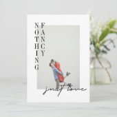 Moderne Minimalistische Hochzeit mit einfachem Fot Einladung (Stehend Vorderseite)