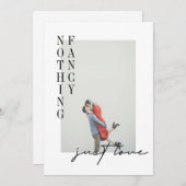 Moderne Minimalistische Hochzeit mit einfachem Fot Einladung (Vorne/Hinten)