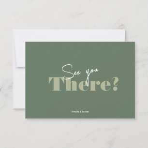 Moderne Minimalistische Hochzeit mit feinem Salbei RSVP Karte