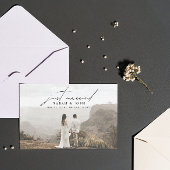 Moderne Minimalistische Hochzeit mit nur 3 Fotos Ankündigung