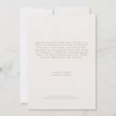Moderne Minimalistische Hochzeit mit nur verheirat Ankündigung (Rückseite)