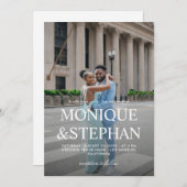 Moderne Minimalistische Hochzeit mit QR-Code für z Einladung (Vorne/Hinten)