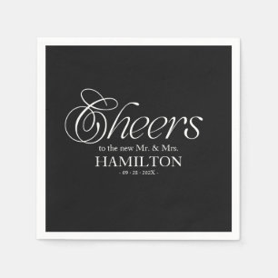 Moderne minimalistische Hochzeit mit schwarzen Che Serviette