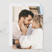 Moderne Minimalistische Hochzeit mit weißem Foto Einladung (Rückseite)