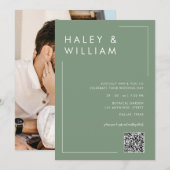 Moderne Minimalistische Hochzeit mit weißem Foto Einladung (Vorne/Hinten)