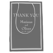 Moderne Minimalistische Hochzeit Mittlere Geschenktüte (Vorderseite)