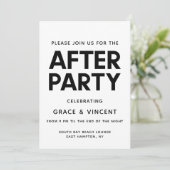 Moderne, minimalistische Hochzeit nach dem Party Einladung (Stehend Vorderseite)