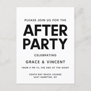 Moderne minimalistische Hochzeit nach der Party Ei Postkarte