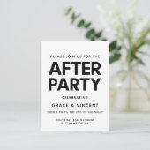 Moderne minimalistische Hochzeit nach der Party Ei Postkarte (Stehend Vorderseite)