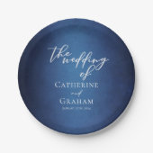 Moderne Minimalistische Hochzeit Pappteller (Vorderseite)