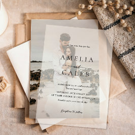 Moderne Minimalistische Hochzeit Pergament Einladungen