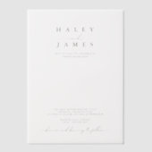 Moderne Minimalistische Hochzeit Pergament Einladungen (Vorderseite)
