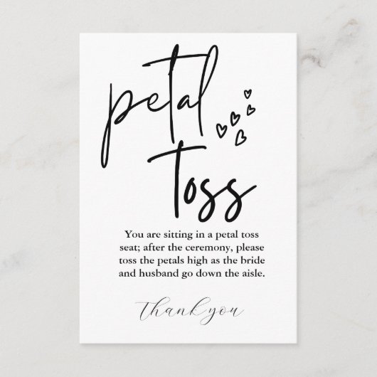 Moderne Minimalistische Hochzeit: Petal Toss Encl Begleitkarte (Vorderseite)