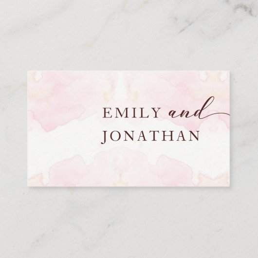 Moderne Minimalistische Hochzeit Platzkarte (Rückseite)