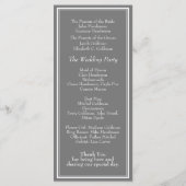 Moderne Minimalistische Hochzeit Programm (Rückseite)