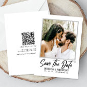 Moderne Minimalistische Hochzeit | QR-Code Save th Einladung