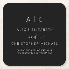 Moderne Minimalistische Hochzeit Rechteckiger Pappuntersetzer