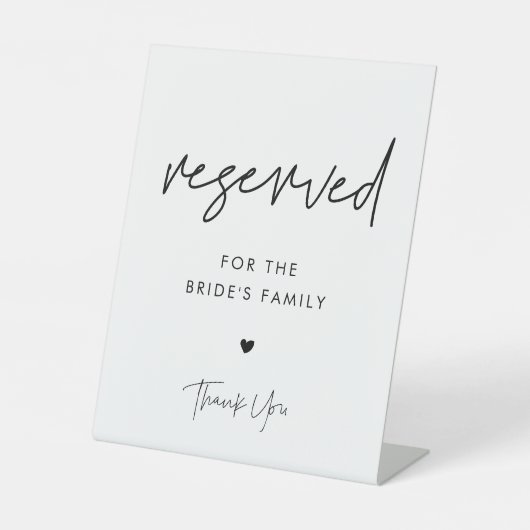 Moderne Minimalistische Hochzeit reserviert für di Sockelschild (Vorderseite)