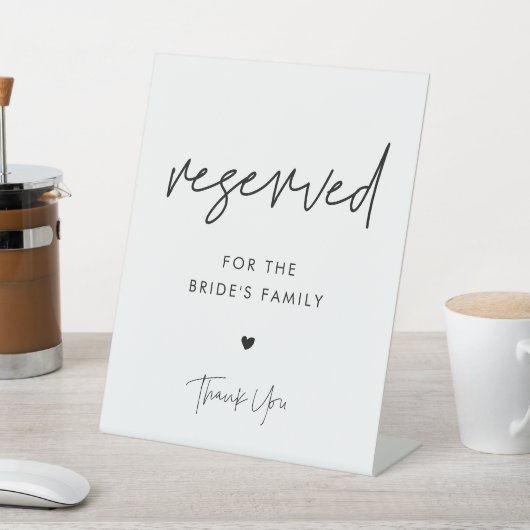 Moderne Minimalistische Hochzeit reserviert für di Sockelschild (In SItu)