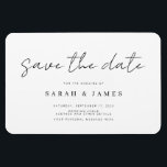 Moderne Minimalistische Hochzeit retten das Datum  Magnet<br><div class="desc">Eine einfache Moderne speichert den Datums-Magneten. Personalisieren Sie dieses minimalistisch schwarz-weiß Design,  um Ihre persönlichen Daten und Nachricht zu haben.</div>