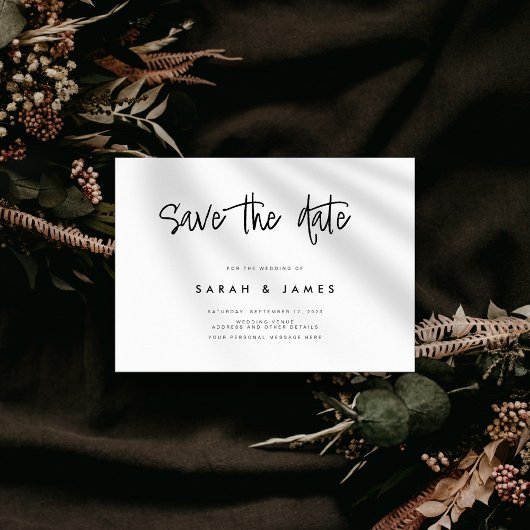Moderne Minimalistische Hochzeit retten das Datum  Save The Date