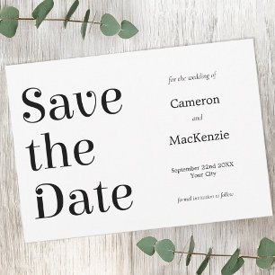 Moderne Minimalistische Hochzeit retten das Datum Save The Date
