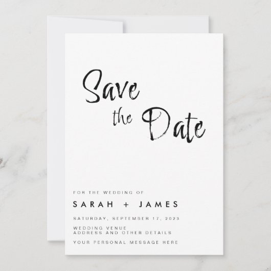 Moderne Minimalistische Hochzeit retten das Datum  Save The Date (Vorderseite)