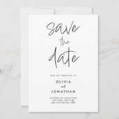 Moderne Minimalistische Hochzeit rettet das Datum (Vorderseite)