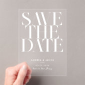 Moderne Minimalistische Hochzeit rettet das Datum Acryleinladungen (Insitu (Handheld))