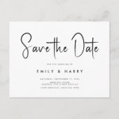 Moderne Minimalistische Hochzeit rettet das Datum Ankündigungspostkarte (Vorderseite)