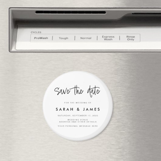 Moderne Minimalistische Hochzeit rettet das Datum Magnet (In Situ (Geschirrspüler))