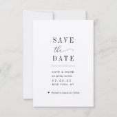 Moderne Minimalistische Hochzeit rettet das Datum Save The Date (Vorderseite)