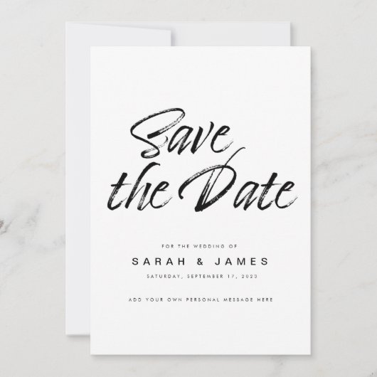 Moderne Minimalistische Hochzeit rettet das Datum Save The Date (Vorderseite)