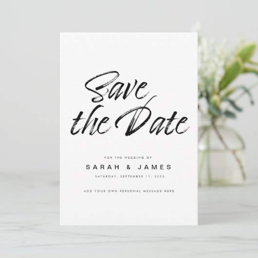 Moderne Minimalistische Hochzeit rettet das Datum Save The Date (Stehend Vorderseite)